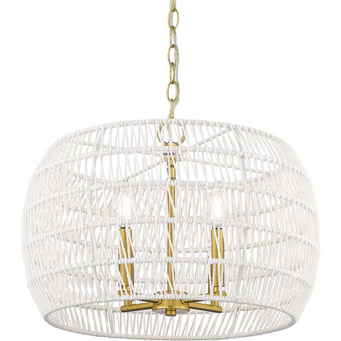 Ellie 4 Light 19 inch Modern Brushed Gold Chandelier Ceiling Light